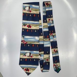 Jolly Ol’ Nickties Melting Snowman Beach Christmas Novelty Silk Men’s Neck Tie